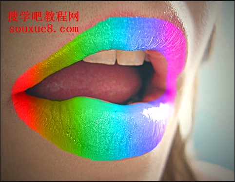 Photoshop CS6中文版使用图层的混合模式绘制多彩唇色实例教程