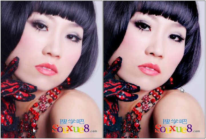 Photoshop CC中文版锐化精细美女照片ps修图基础入门教程