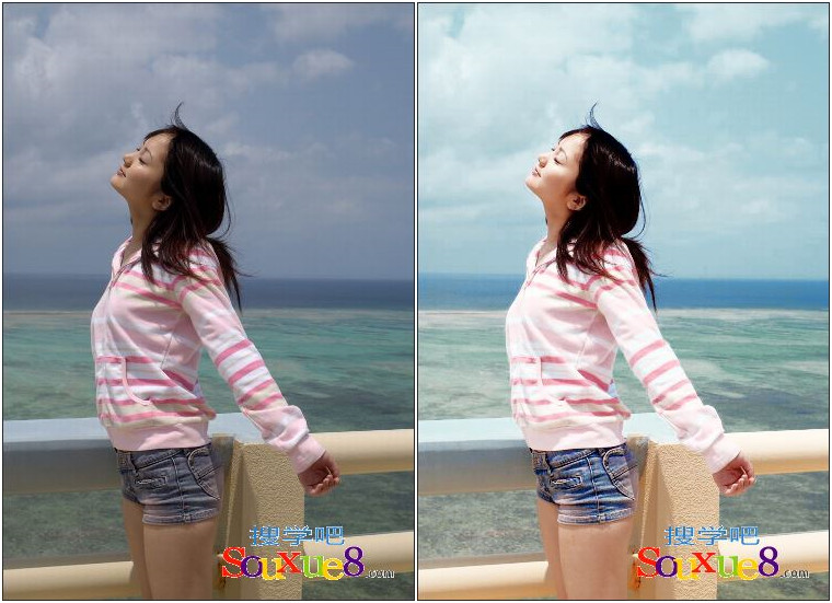 Photoshop CC中文版给清新美女照调出照片的清亮色调ps教程