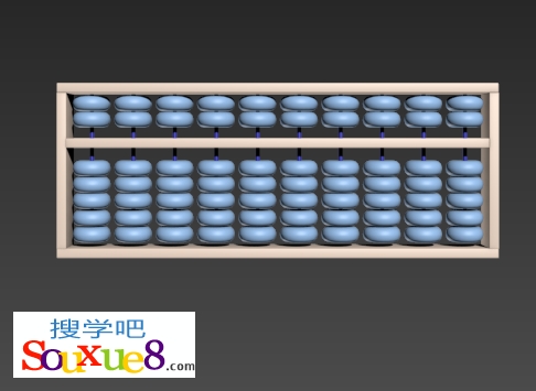3DsMax2013中文版使用几何体制作算盘3d模型建模实例3D教程