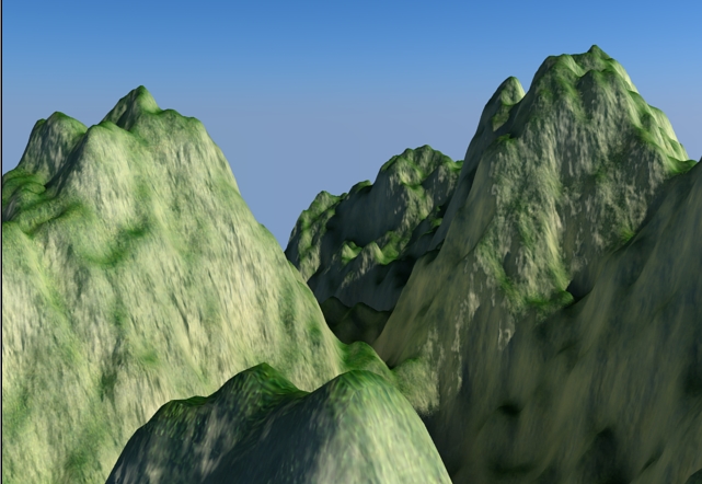 3DsMax2013利用混合贴图调制山上的土及草地材质效果实例3D教程