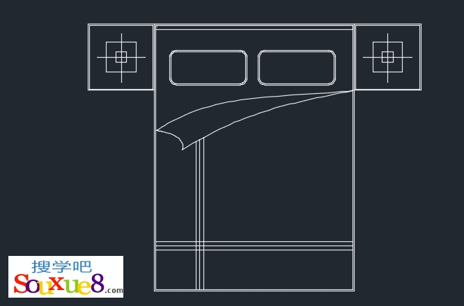 AutoCAD2015中文版室内家具图块绘制之双人床的绘制实例教程