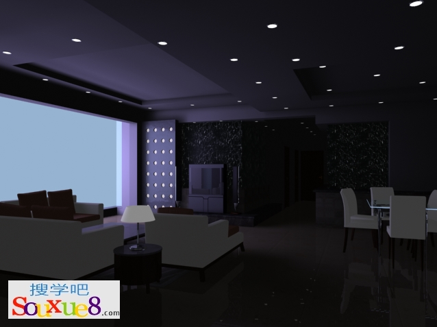 3DsMax2023中文版现代客厅效果图制作-模拟窗外天光效果从入门到精通3D教程