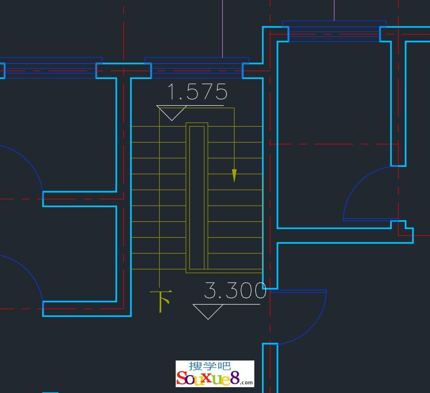 AutoCAD2023中文版绘制楼梯别墅二层平面图的绘图CAD2023教程