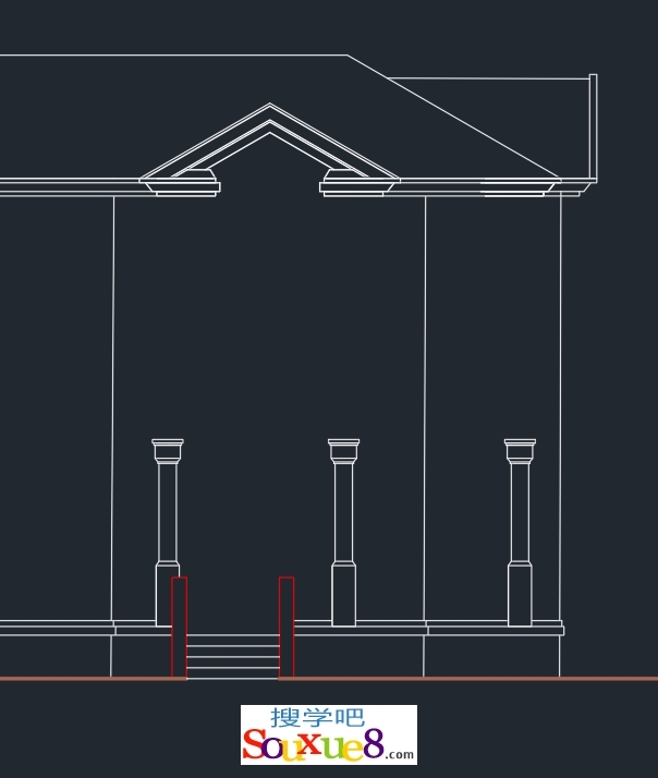 AutoCAD2024中文版绘制立柱别墅南立面图绘制CAD2024教程