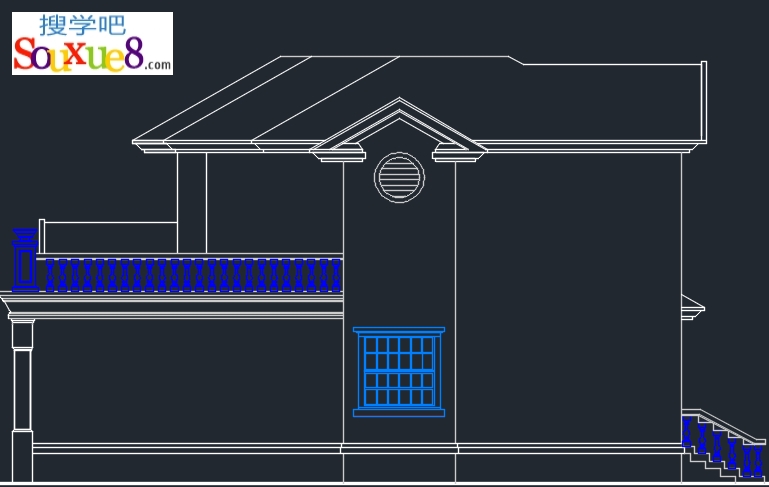 AutoCAD2024中文版绘制门窗立面别墅西立面图绘制CAD2024教程